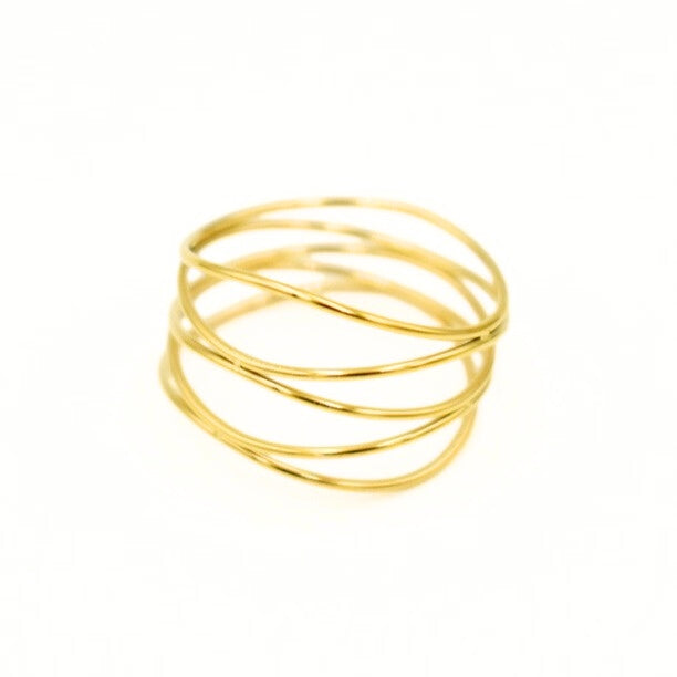 Gold Toned Multilayered Spring Rings