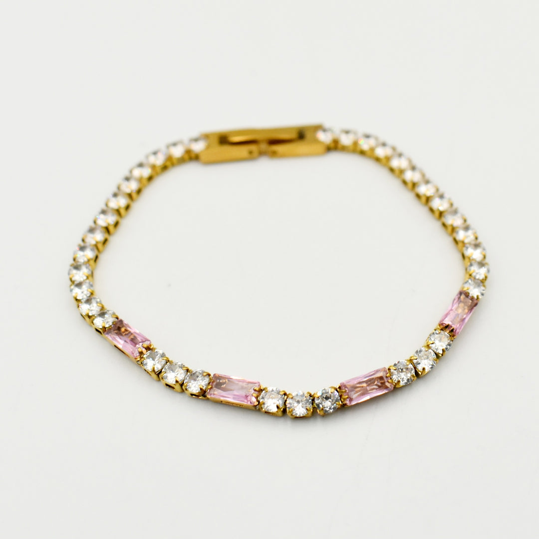 Gold Toned Baguette Tennis Bracelet