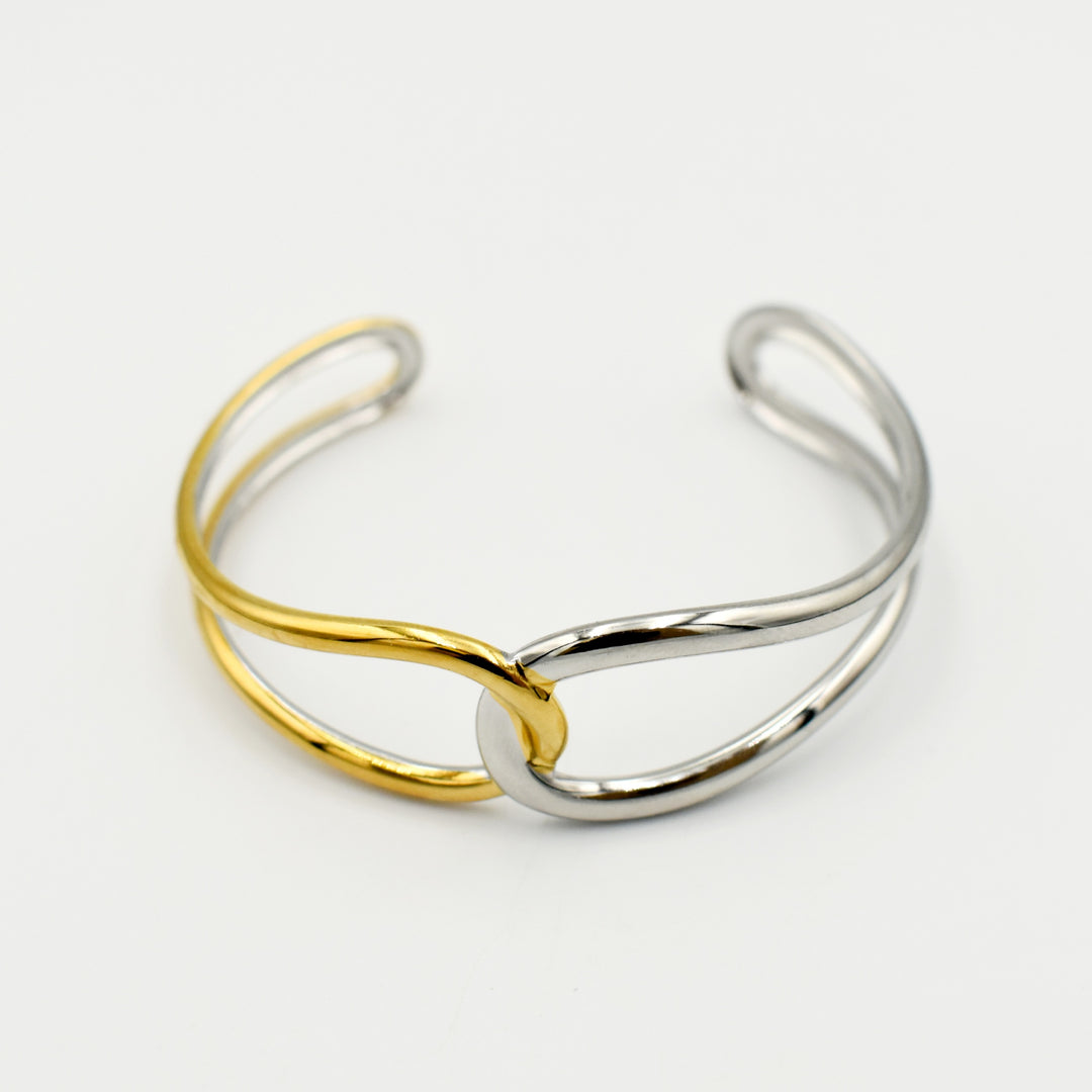 Gold Toned Two-Tone Bangle