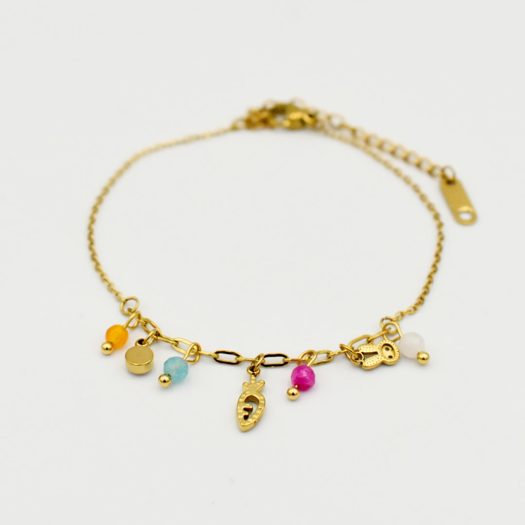 Gold Toned Carrot Charm Bracelet