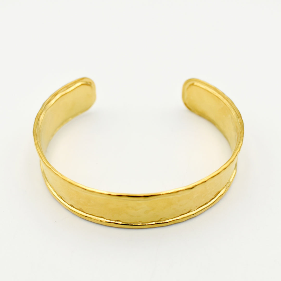 Gold Toned Hammered Brushed Bangle