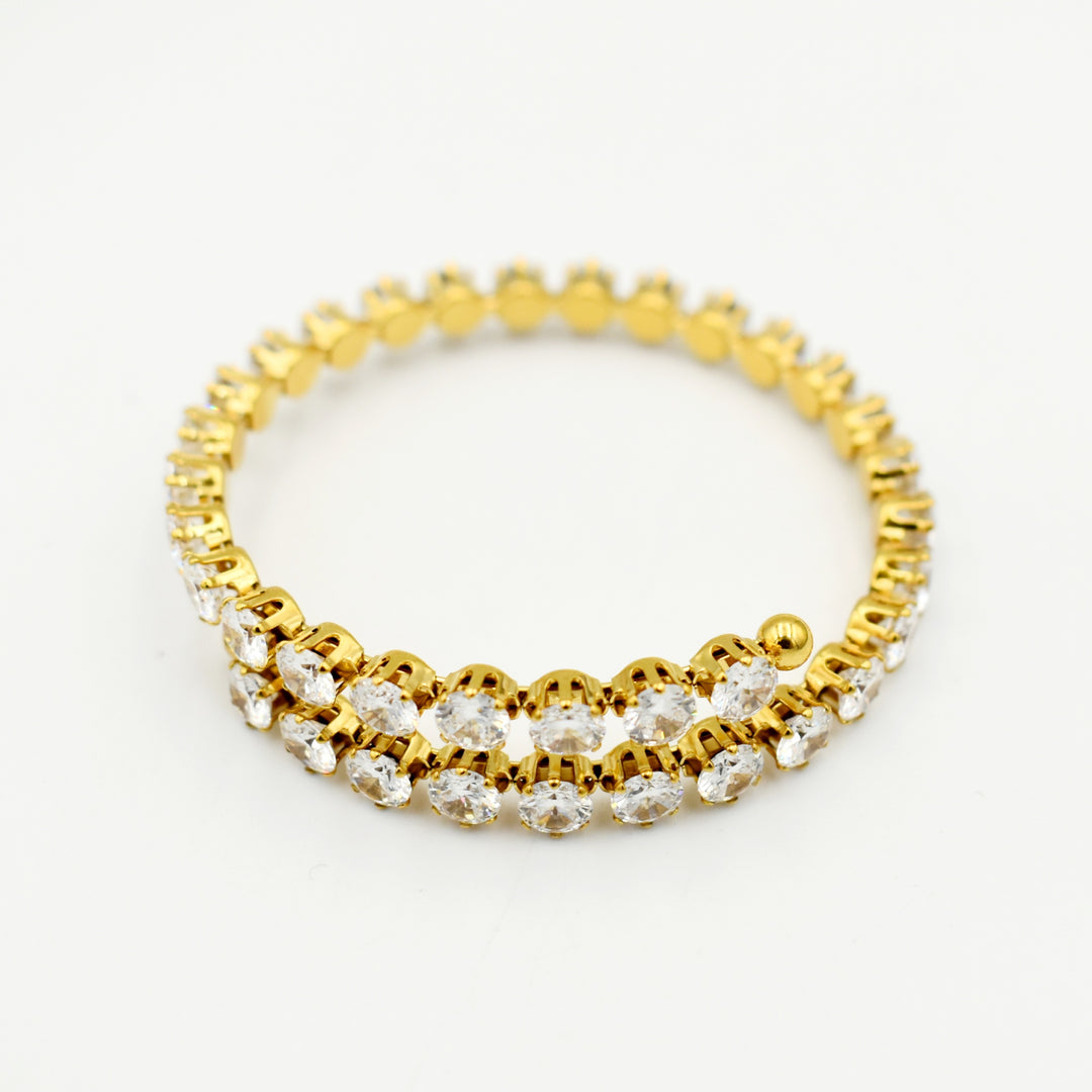 Gold Toned Cubic Zirconia Bangle