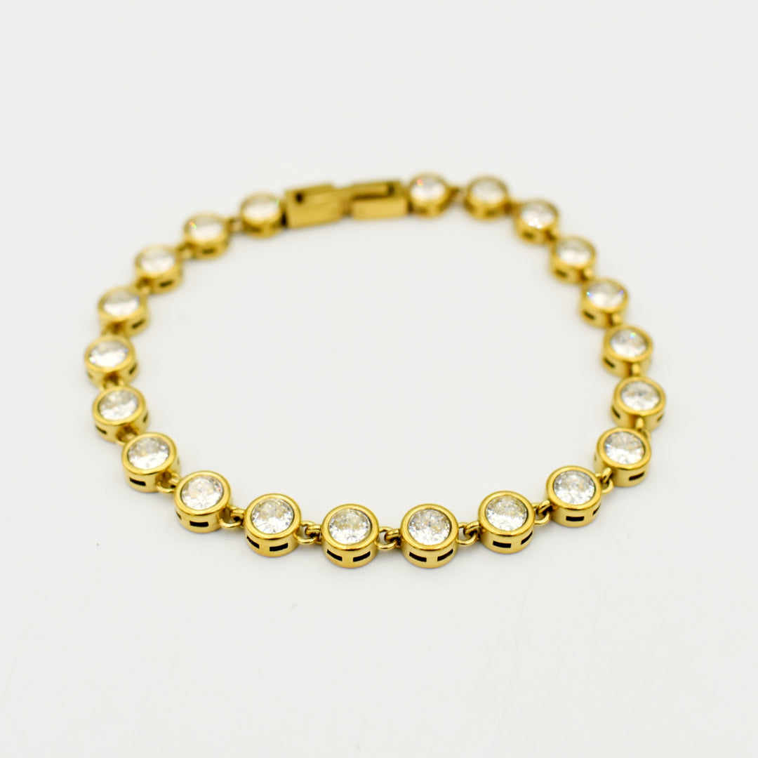 Gold Toned Cubic Zirconia Bracelet