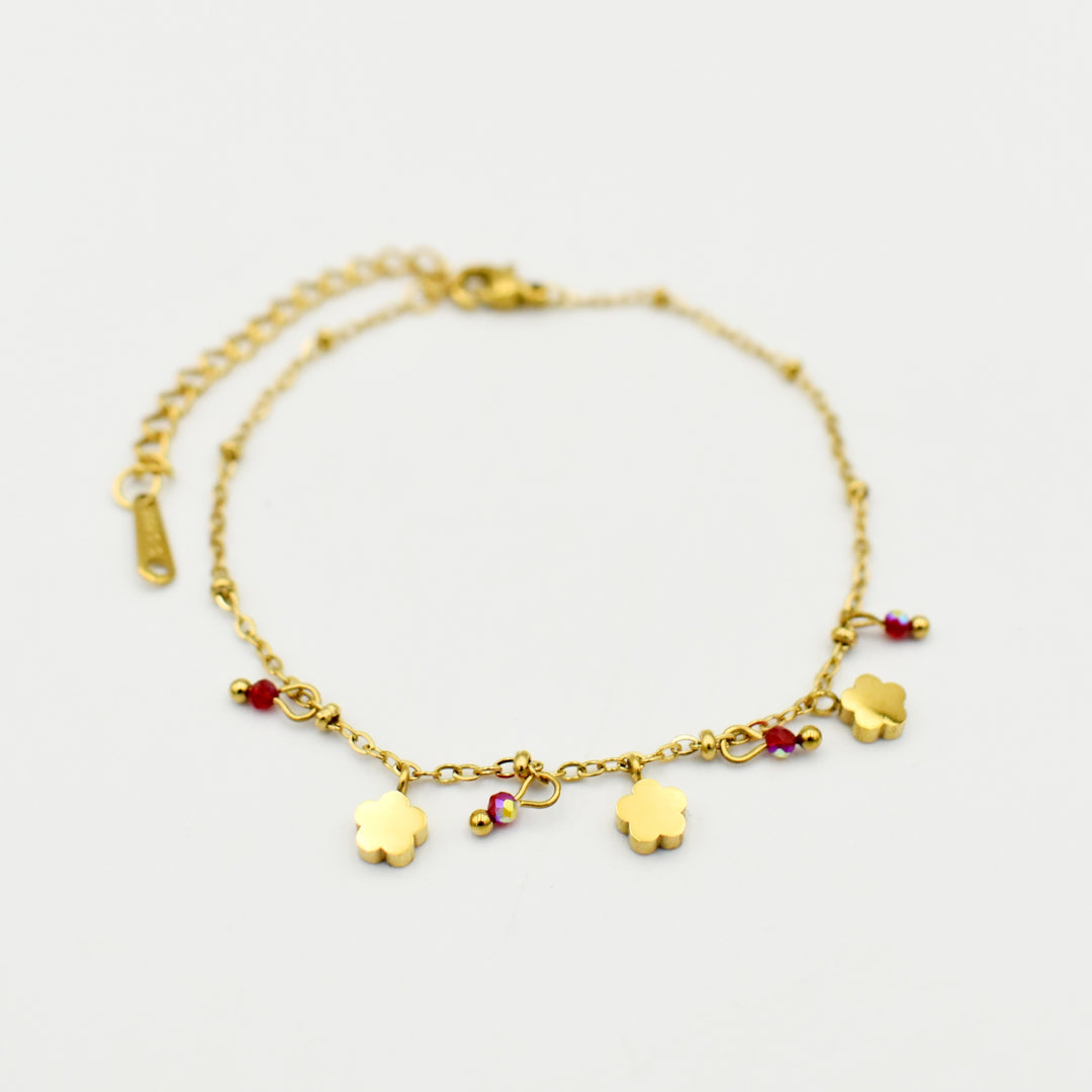 Gold Toned Flower Dainty Bracelet