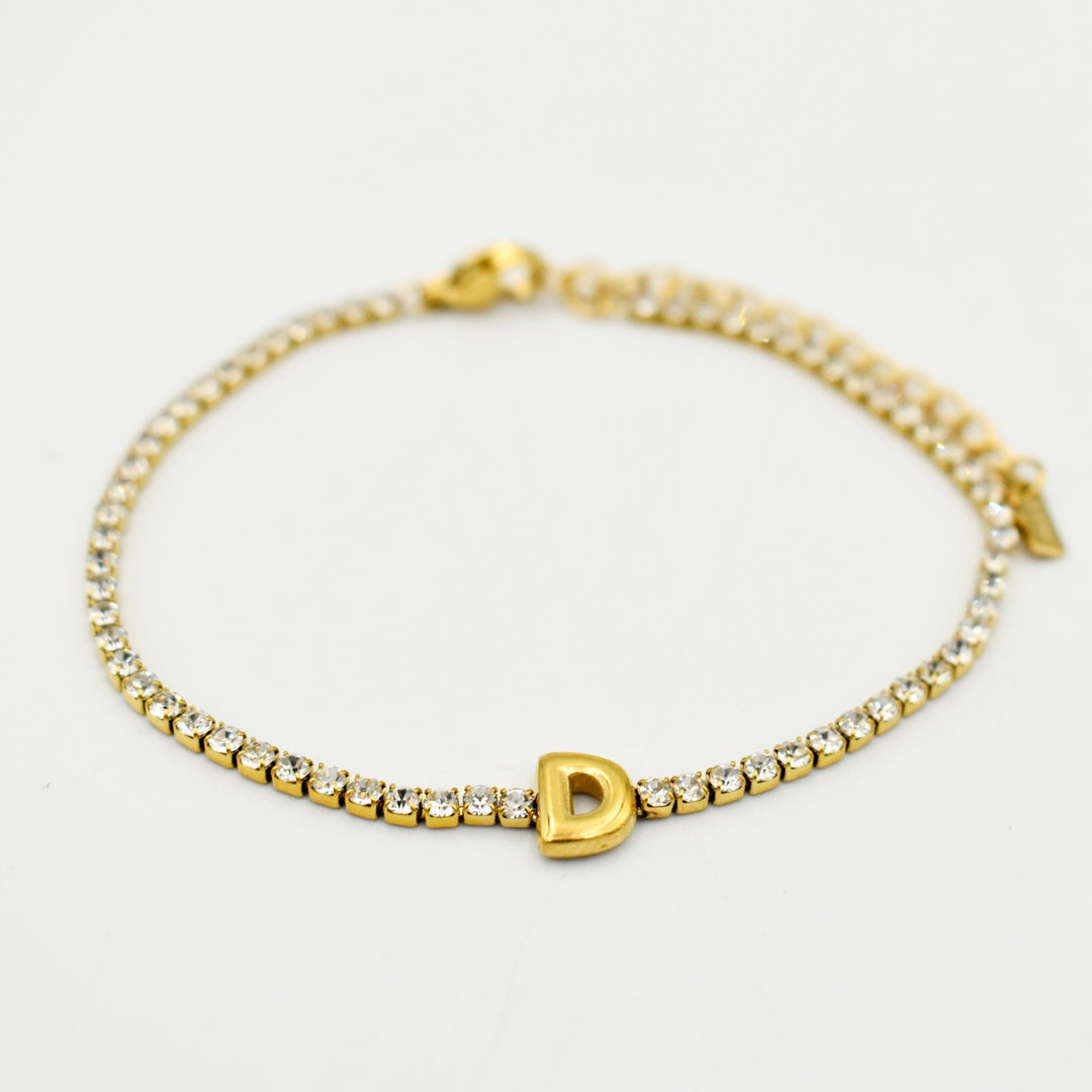 Gold Toned Letter 'D' Bracelet
