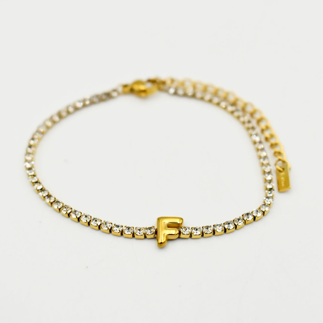 Gold Toned Letter 'F' Bracelet