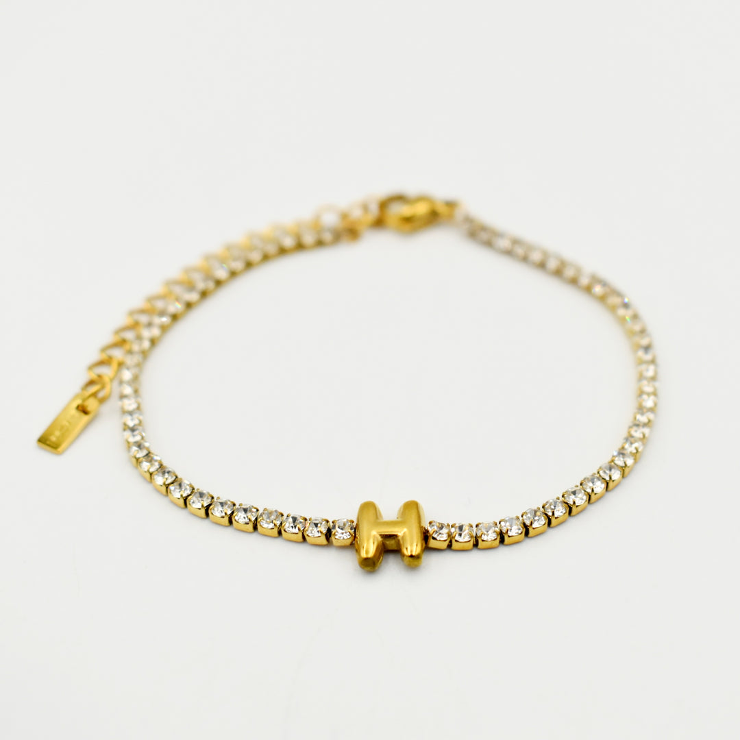 Gold Toned Letter 'H' Bracelet