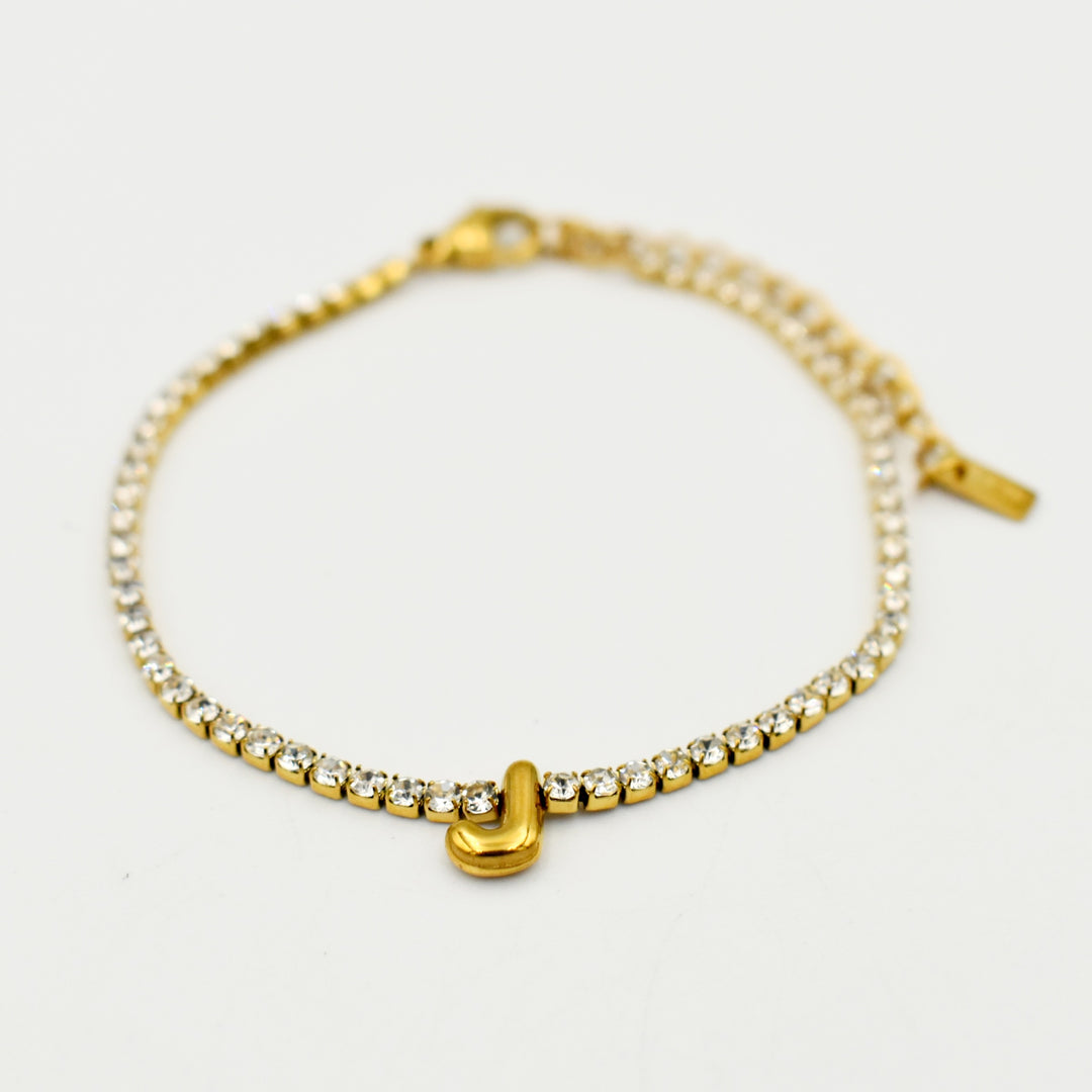 Gold Toned Letter 'J' Bracelet
