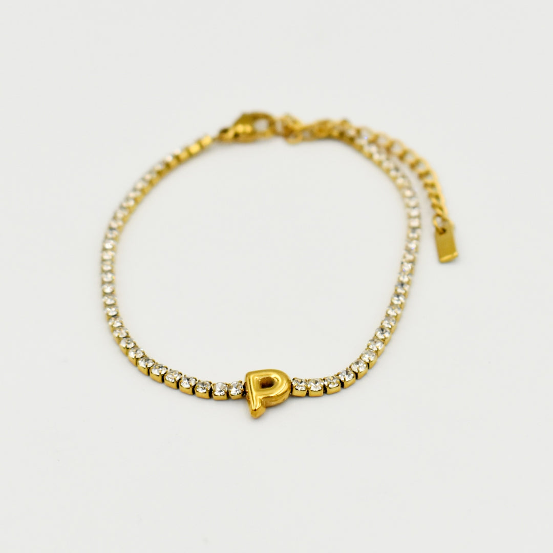 Gold toned Letter 'P' Bracelet