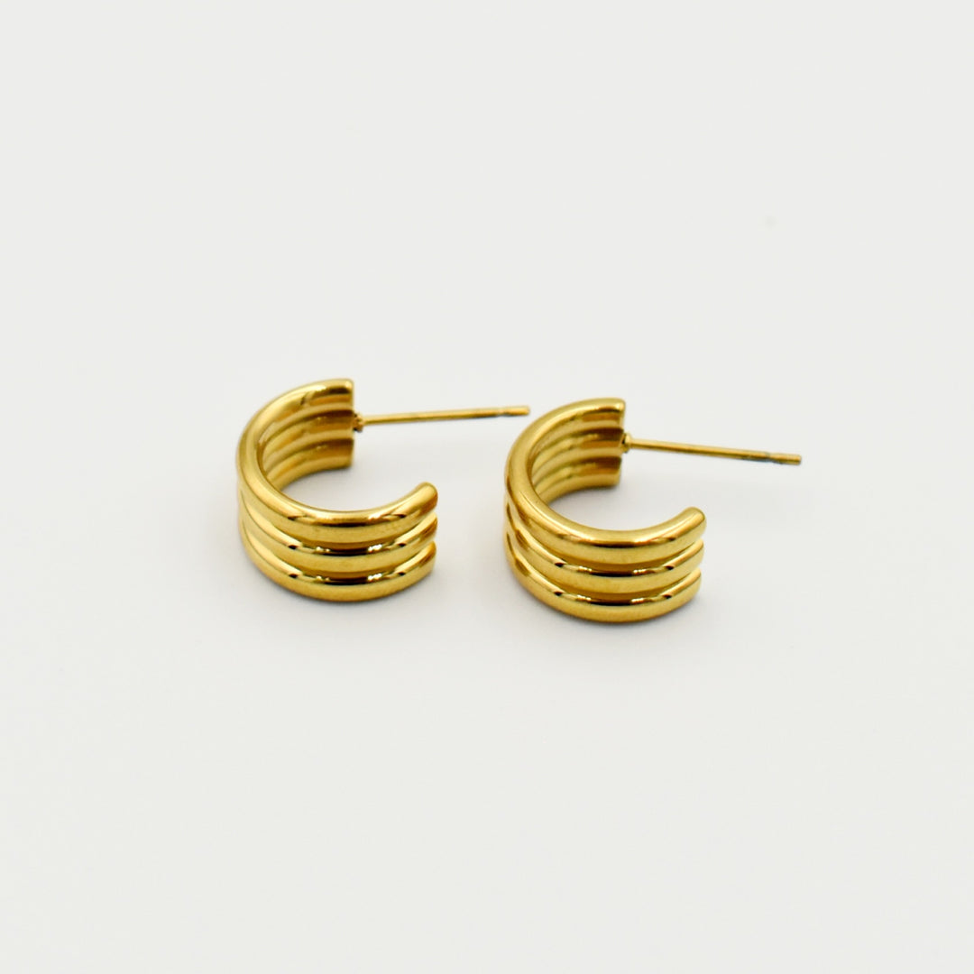 Gold Toned Quarter Hoop Earrings