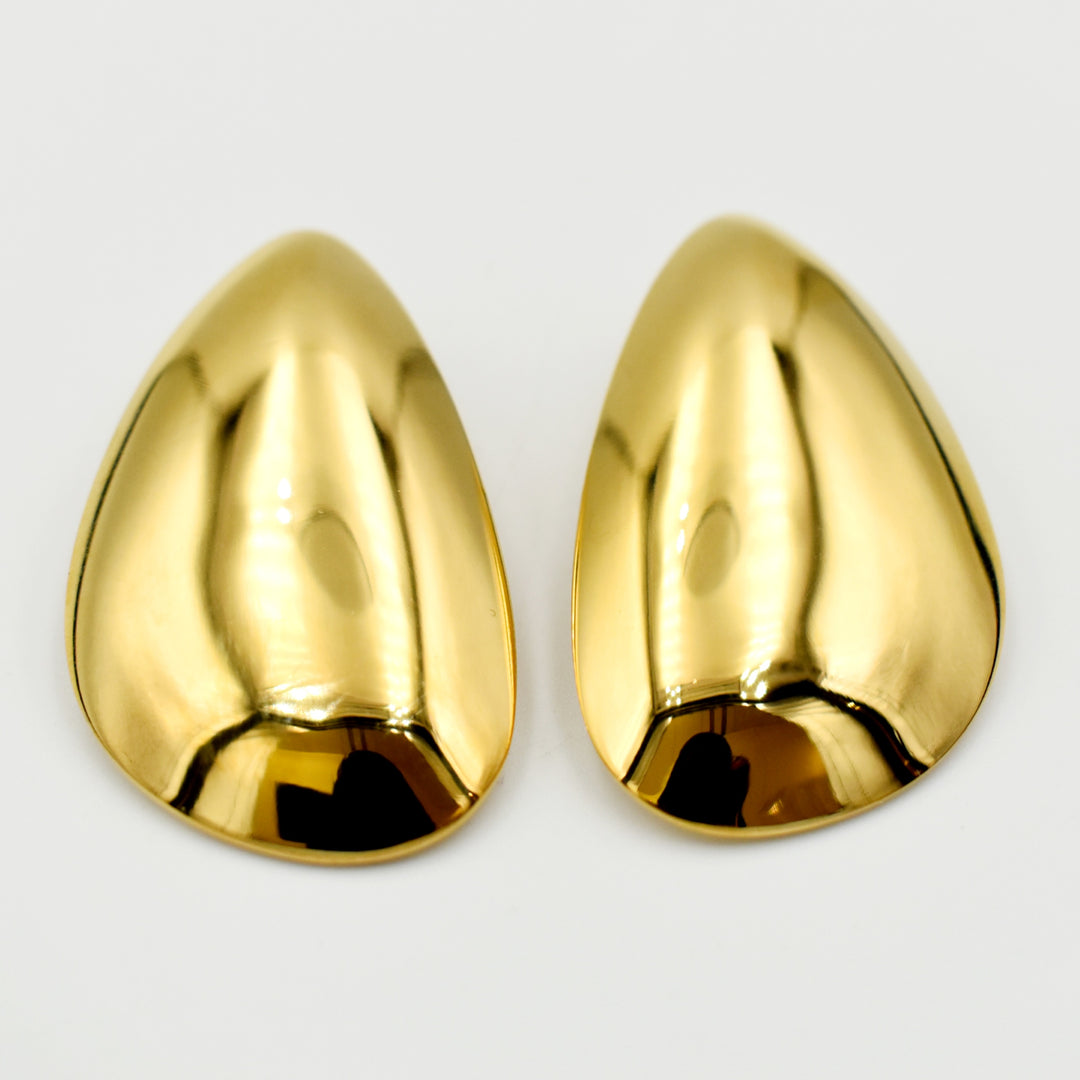 Gold Toned Water Drop Chunky Earrings