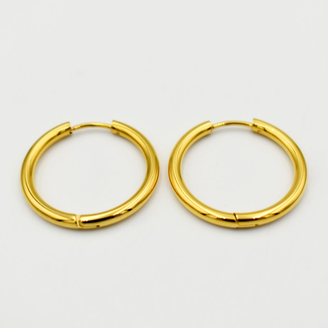 Gold Toned 2cm Huggie Earrings