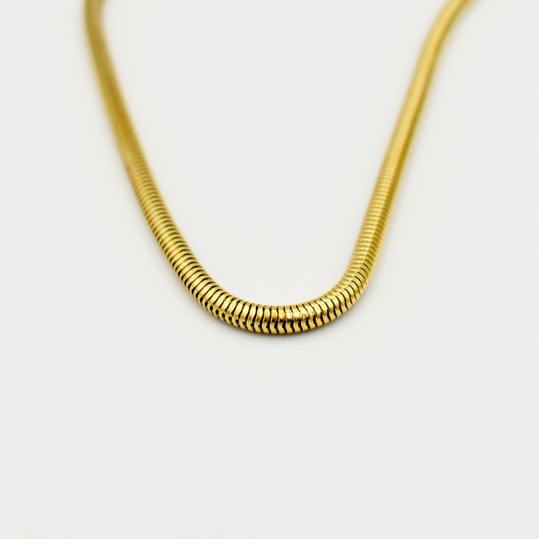 Gold Toned Thick Snake Chain Necklace