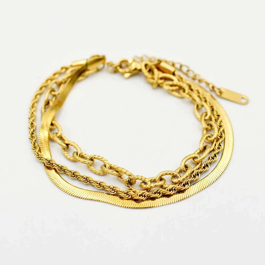 Gold Toned Multi-Layered Charm Bracelet