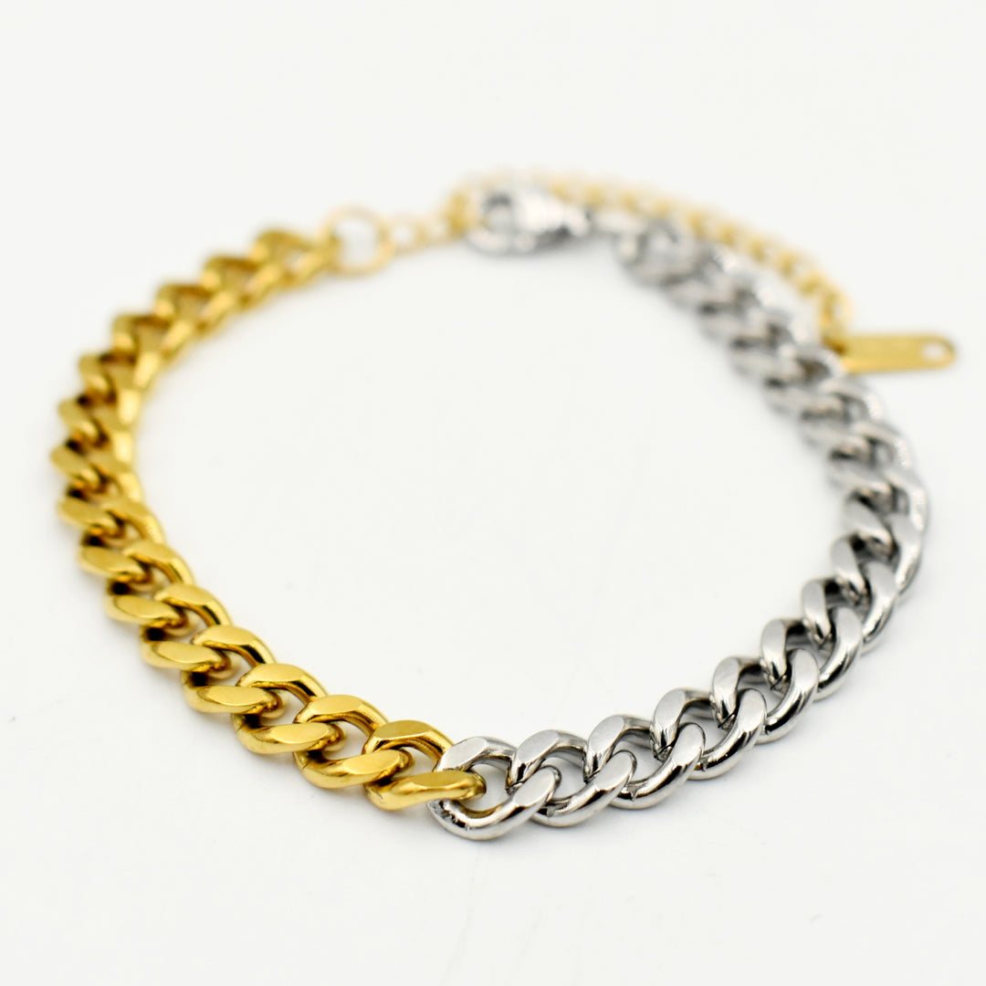 Two Tone Cuban Chain Necklace