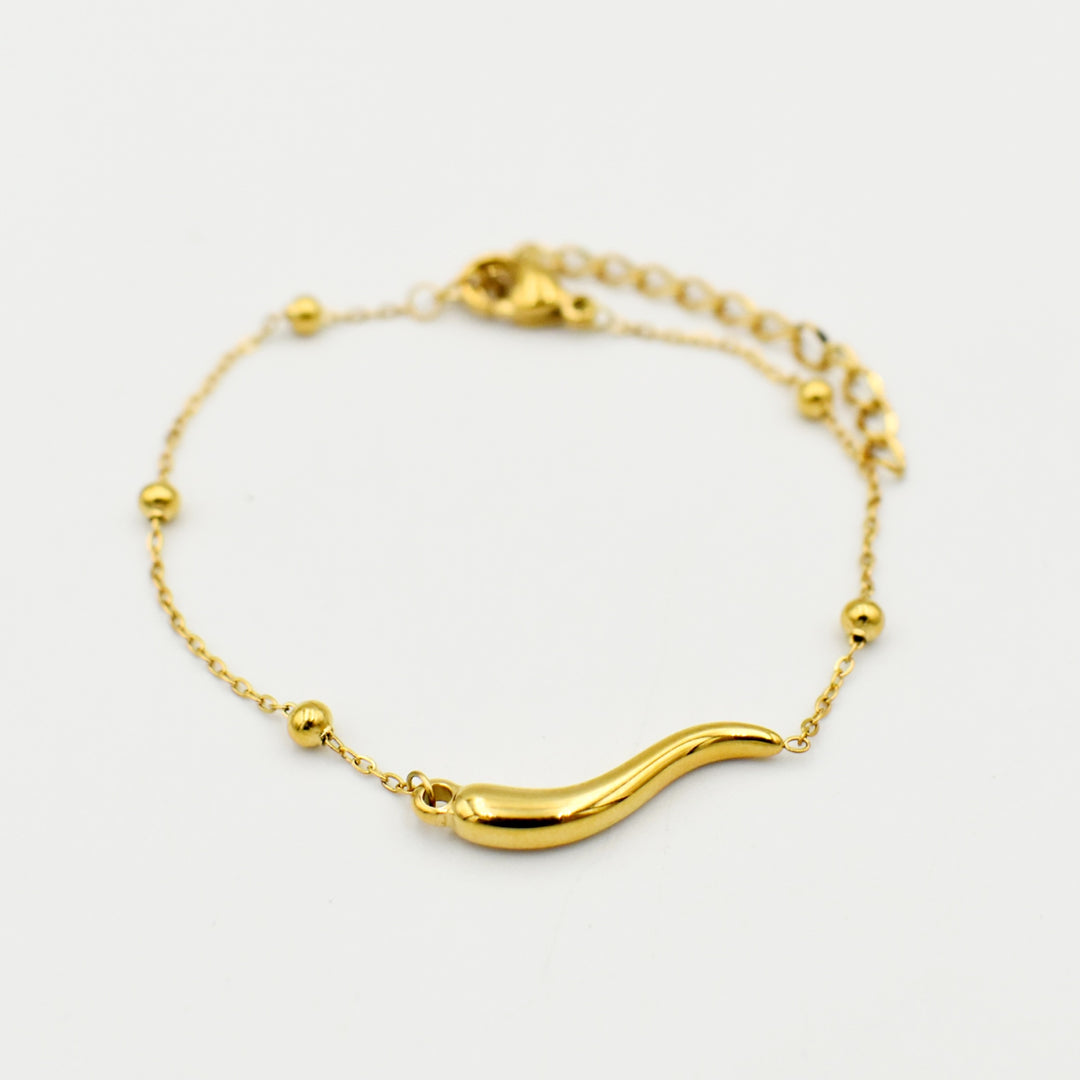 Gold Toned Pepper Bead Chain Bracelet