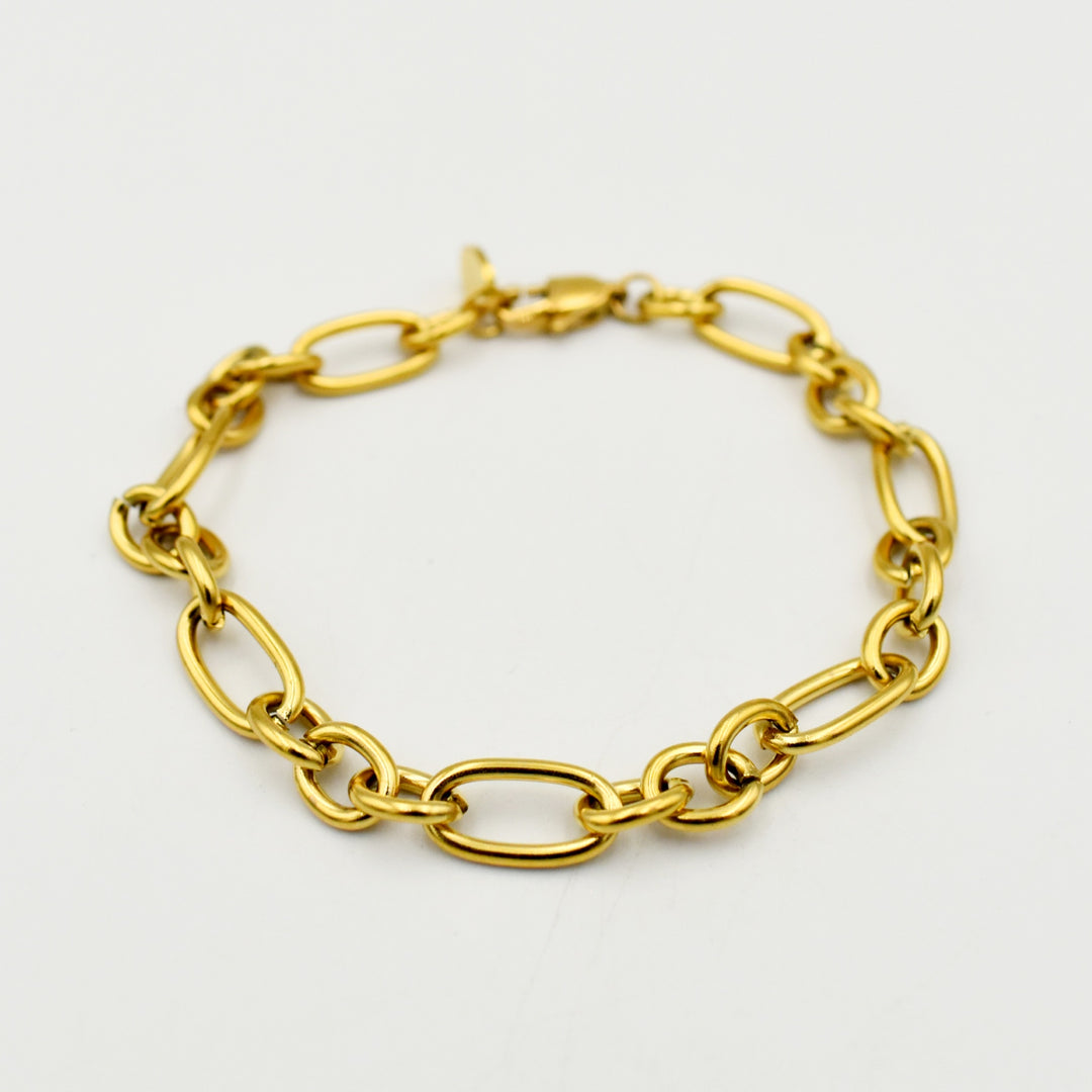 Gold Toned Cuban Stylish Chain Bracelet