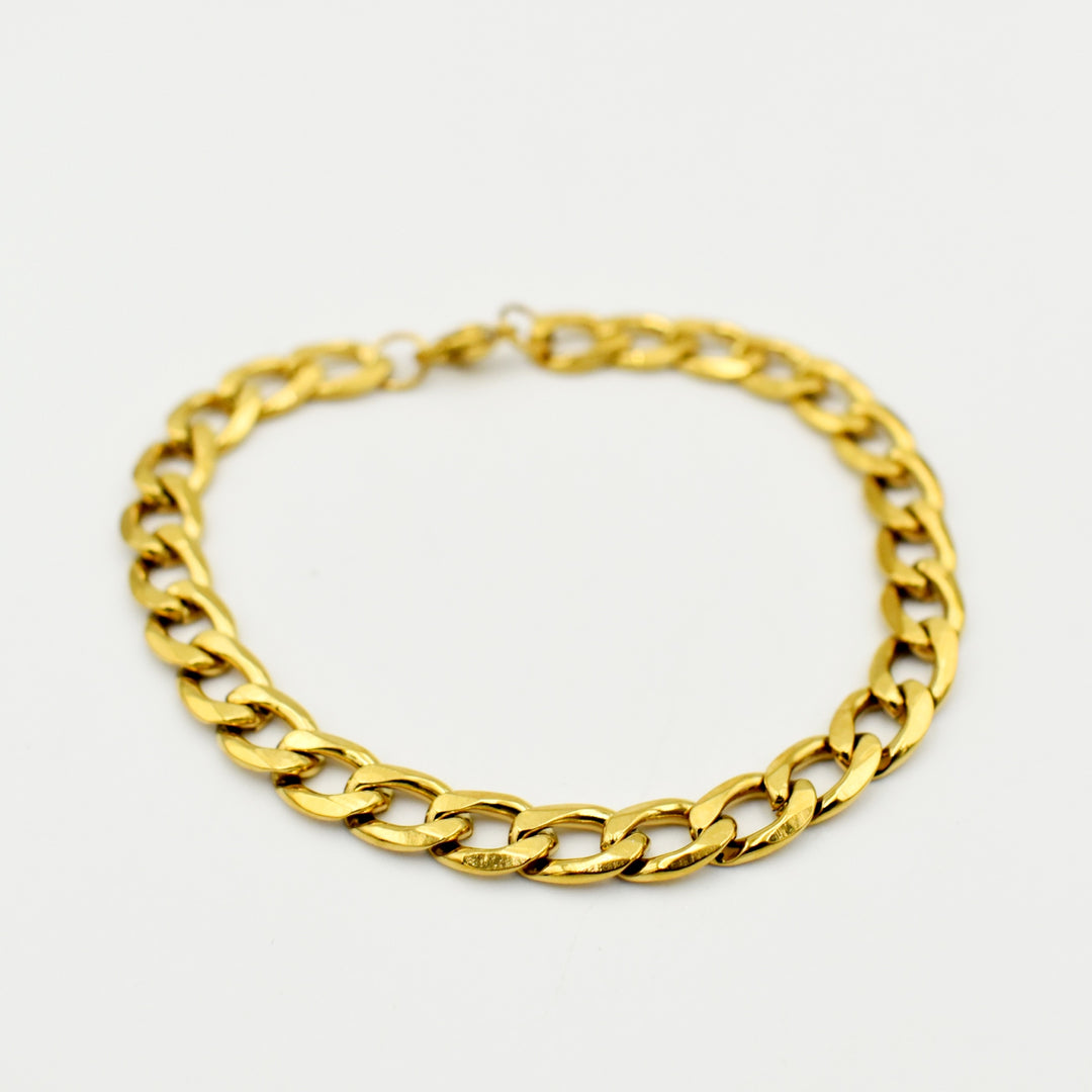 Gold Toned Curby Stylish Bracelet