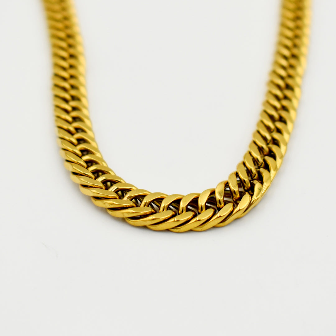 Gold Toned Curby Stylish Irregular Necklace