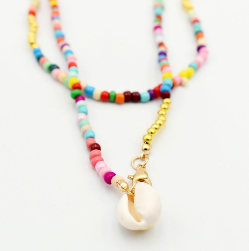 Multicolored Sea Shell Necklace