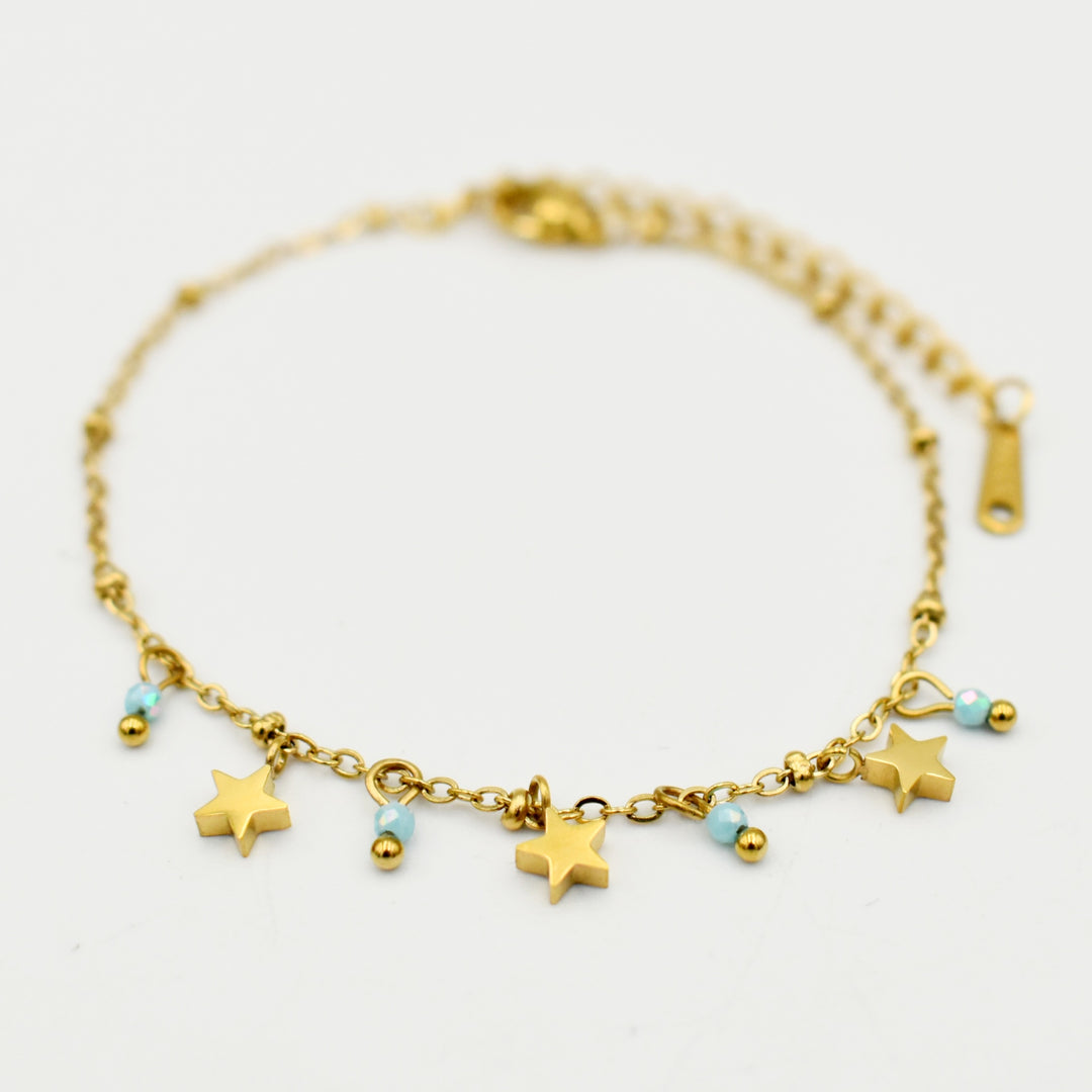 Gold Toned Dainty Charm Bracelet