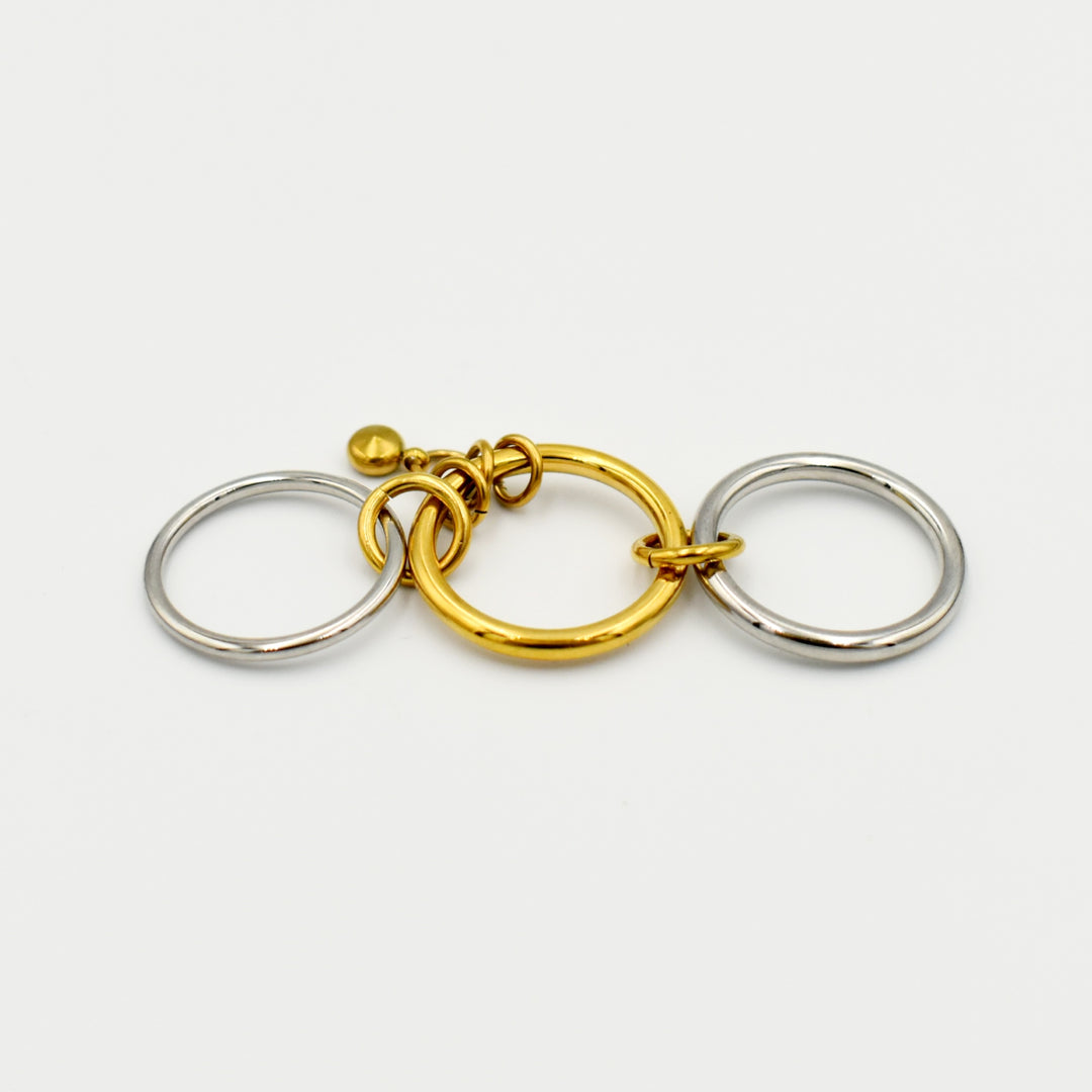 Gold Toned Two-Tone Multilayered Rings
