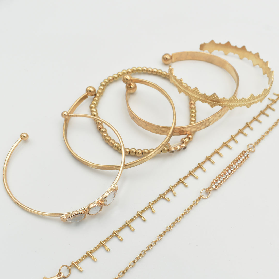 Gold Stylish 7-Pack Bracelet