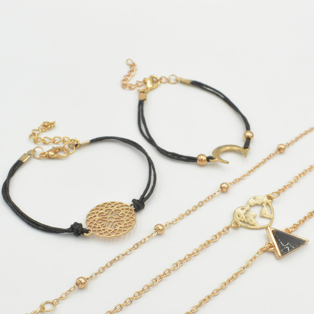 Gold Semi-Moon 5 pack bracelet