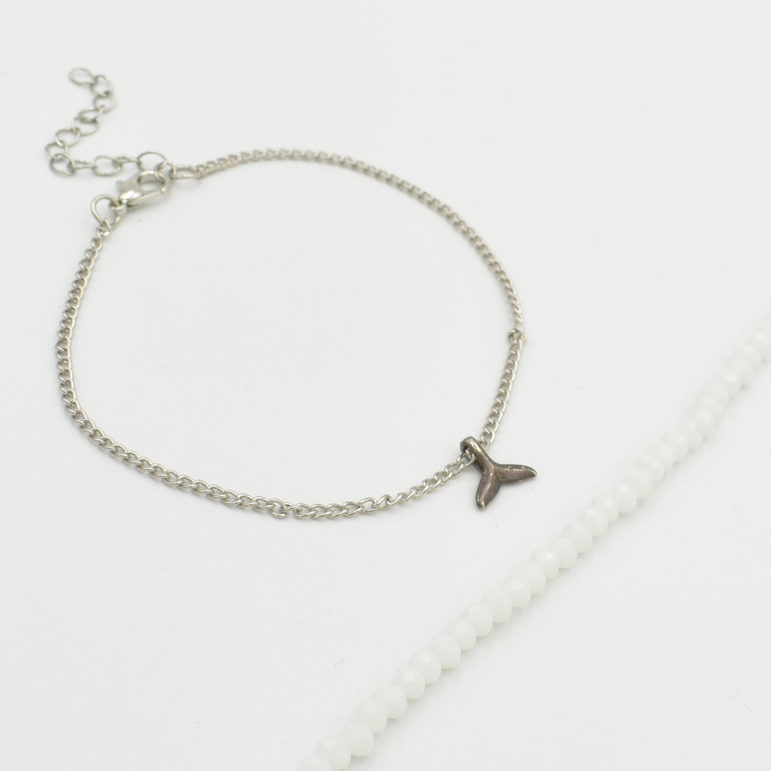 Silver Pearl Tail 2-Pack Bracelet