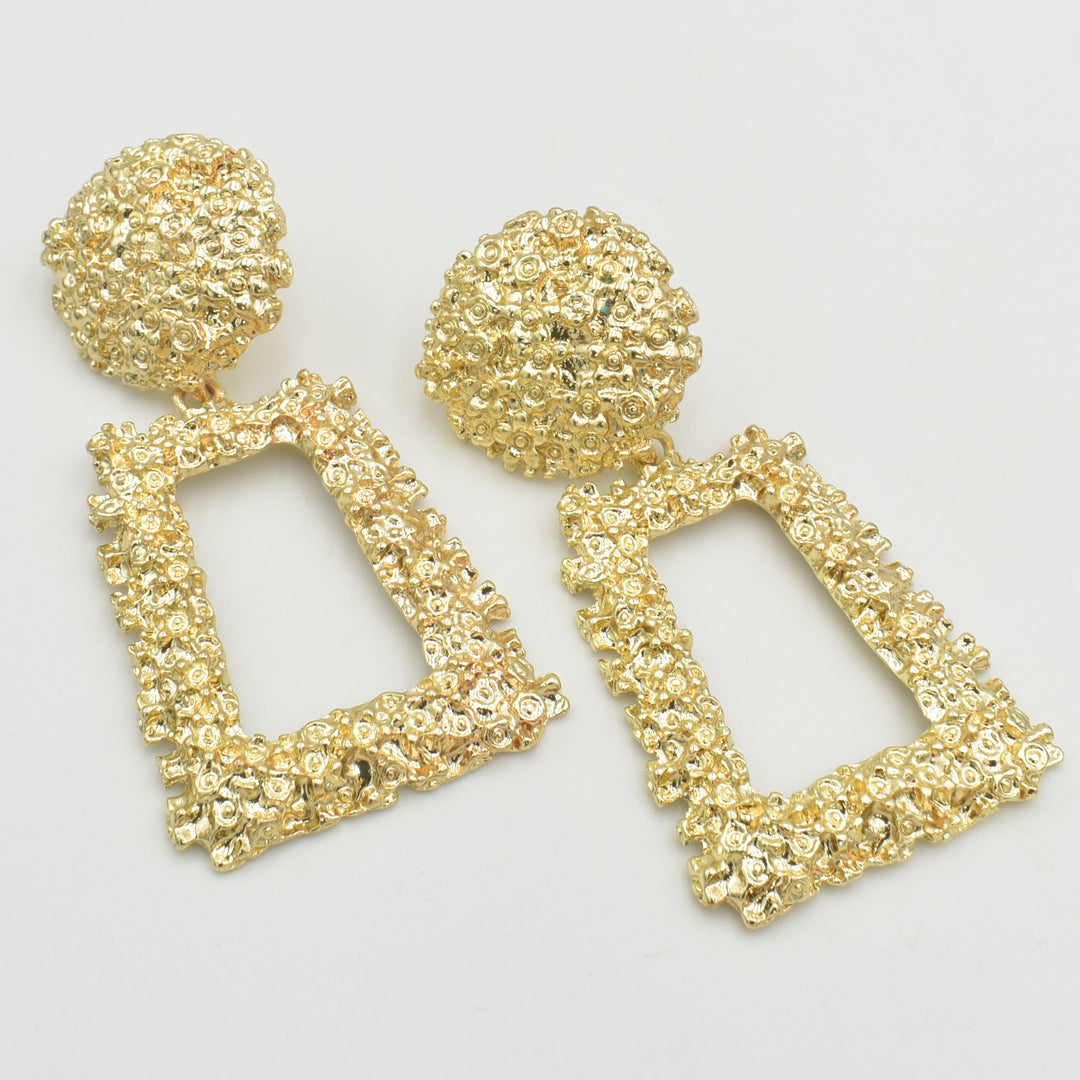 Gold Statement Drop Earrings