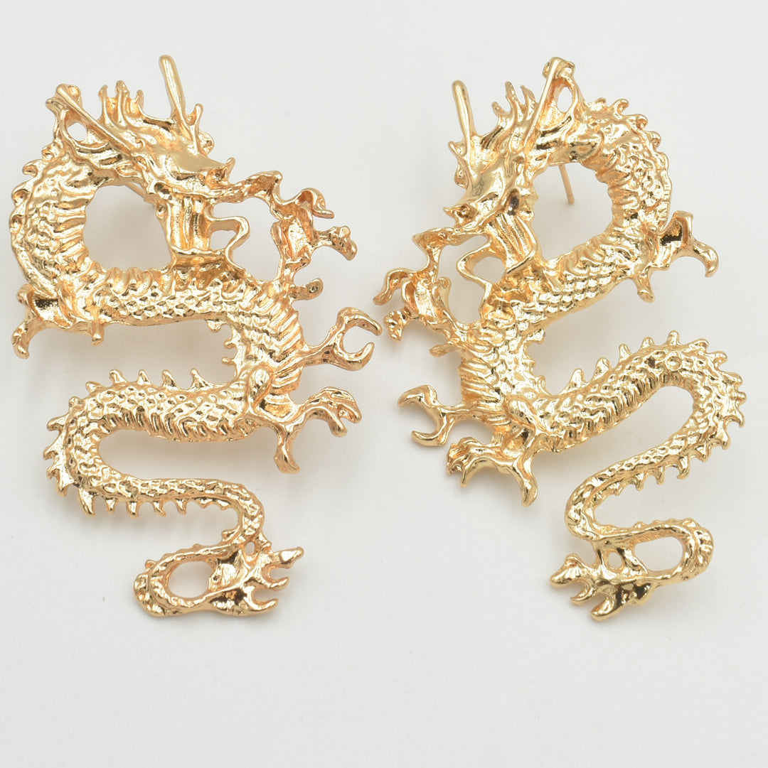 Gold Snake Stylish Drop Earrings