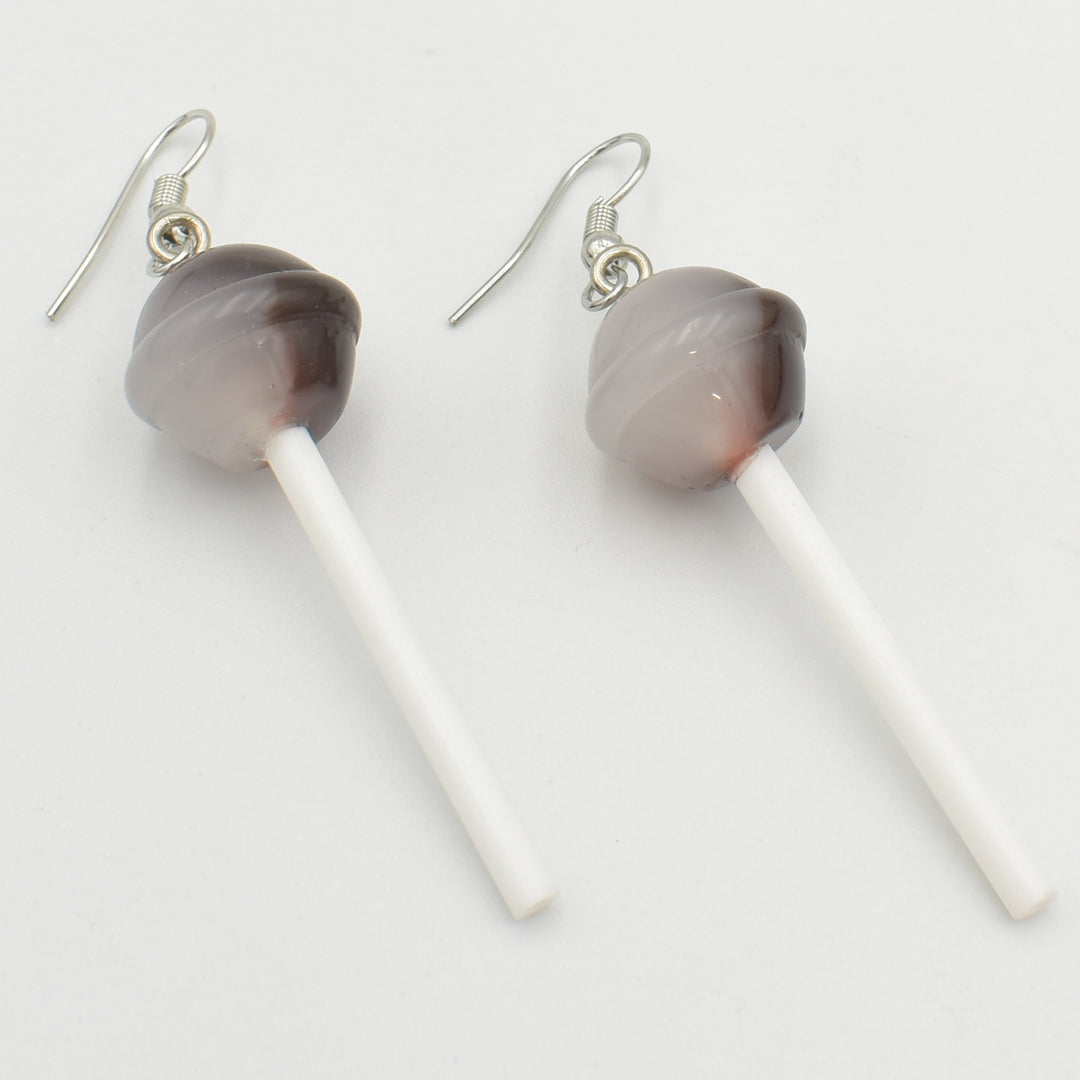 Brown Lollipop Drop Earrings