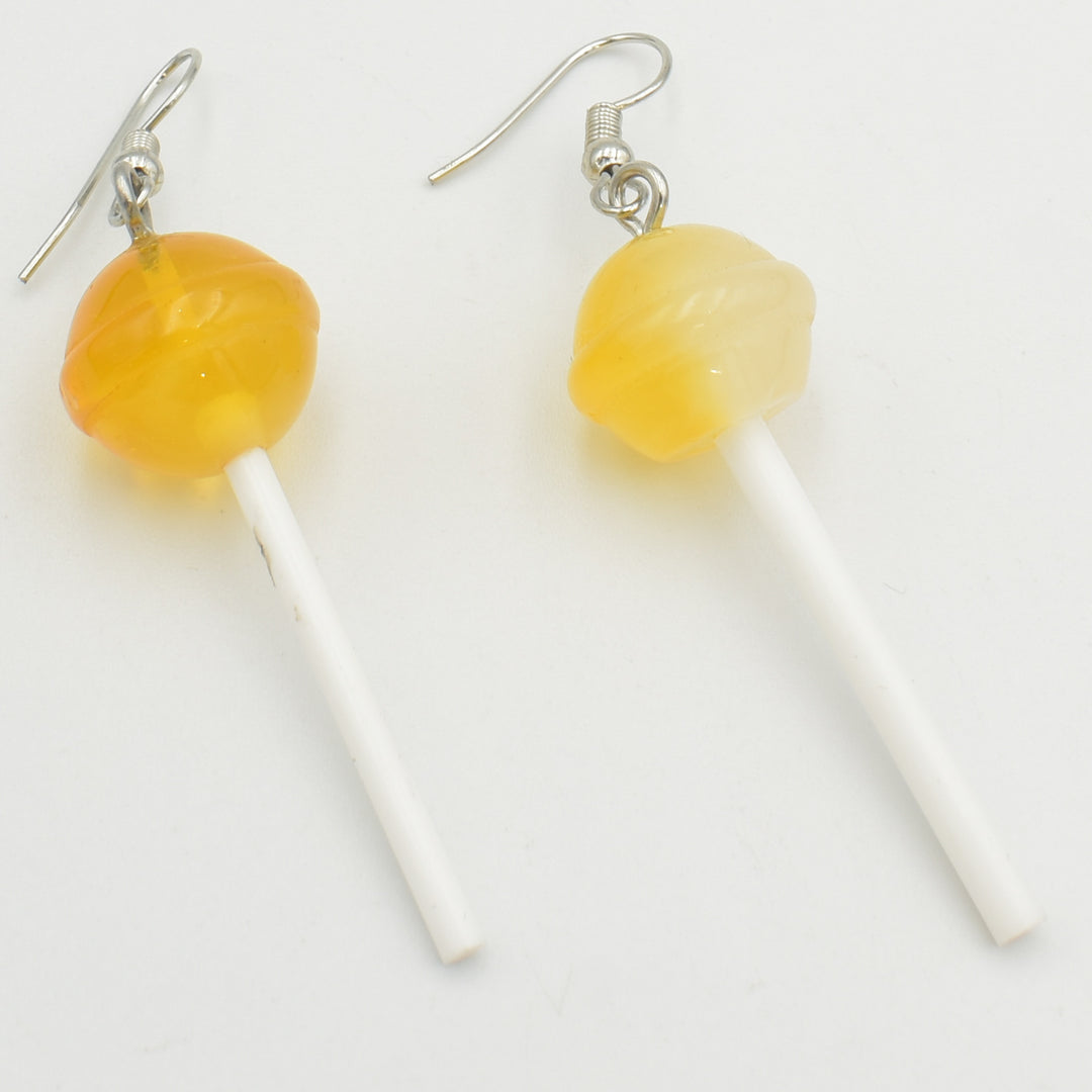 Kids Yellow Lollipop Earrings