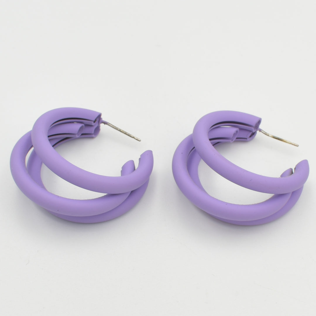 Purple Illusion Hoop Earrings