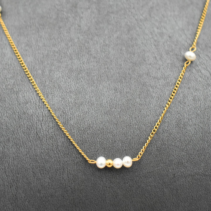Gold Toned Pearl Delicately Necklace