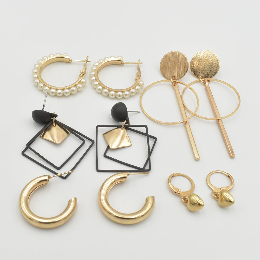 Gold Moon and Star Huggies 5-Pack Earrings