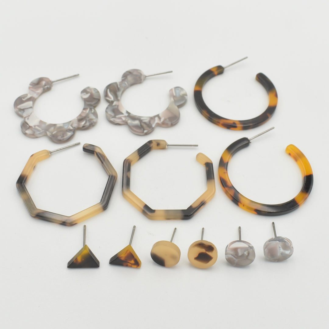Acrylic Leopard Print 6-Pack Earrings