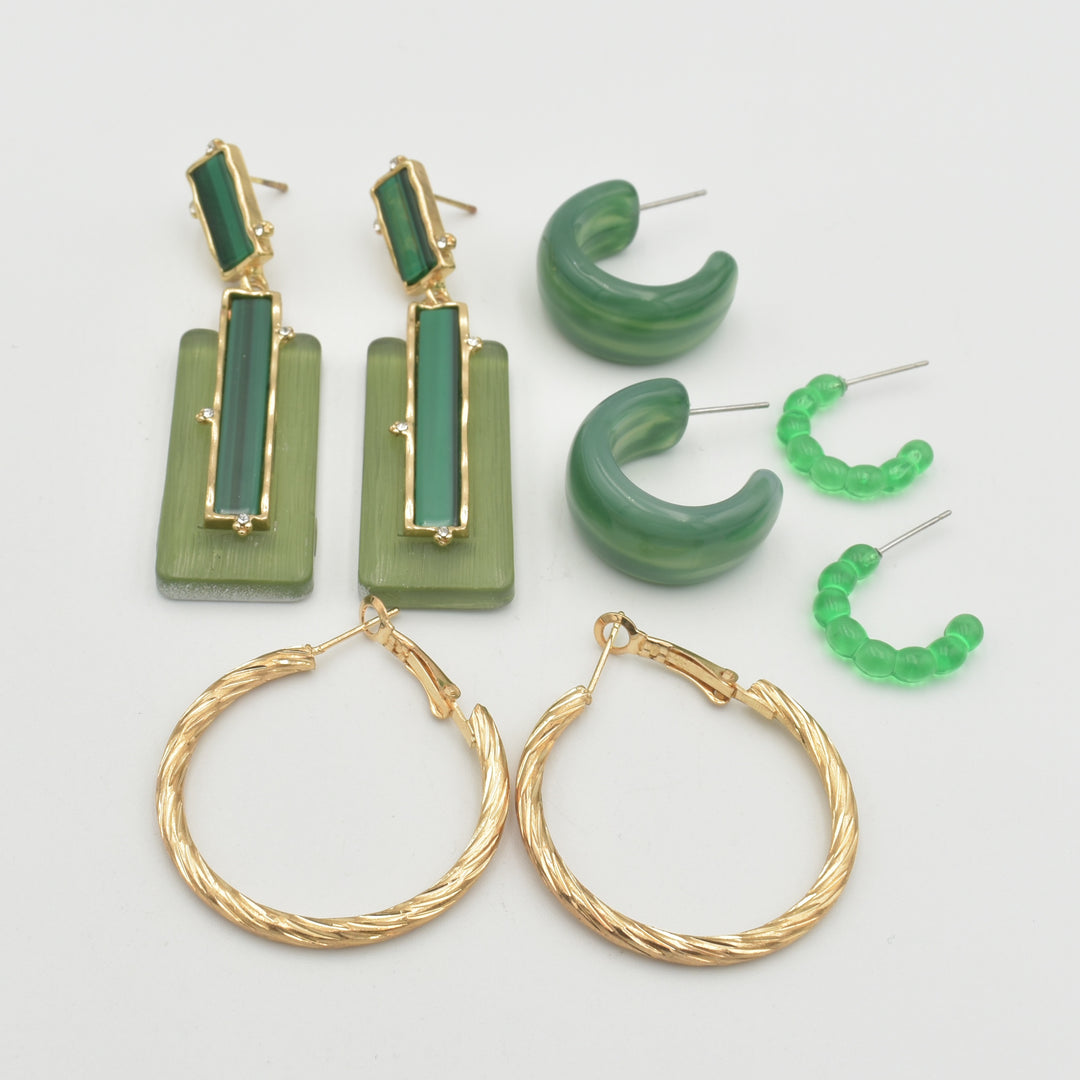 Green Drop 4-Pack Earrings