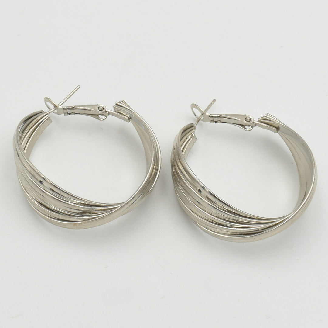 Silver Layered Hoop Earrings