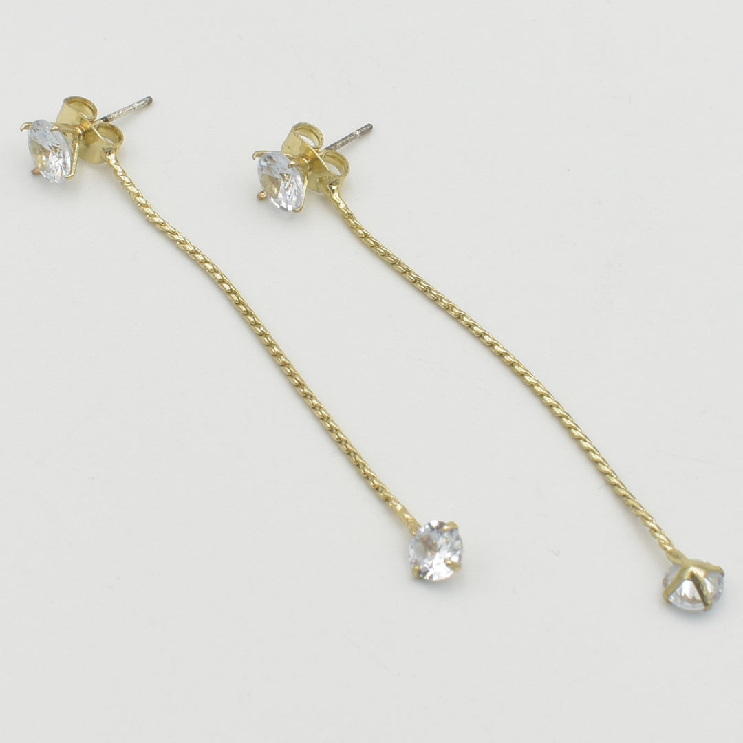 Gold Cubic Snake Drop Earrings