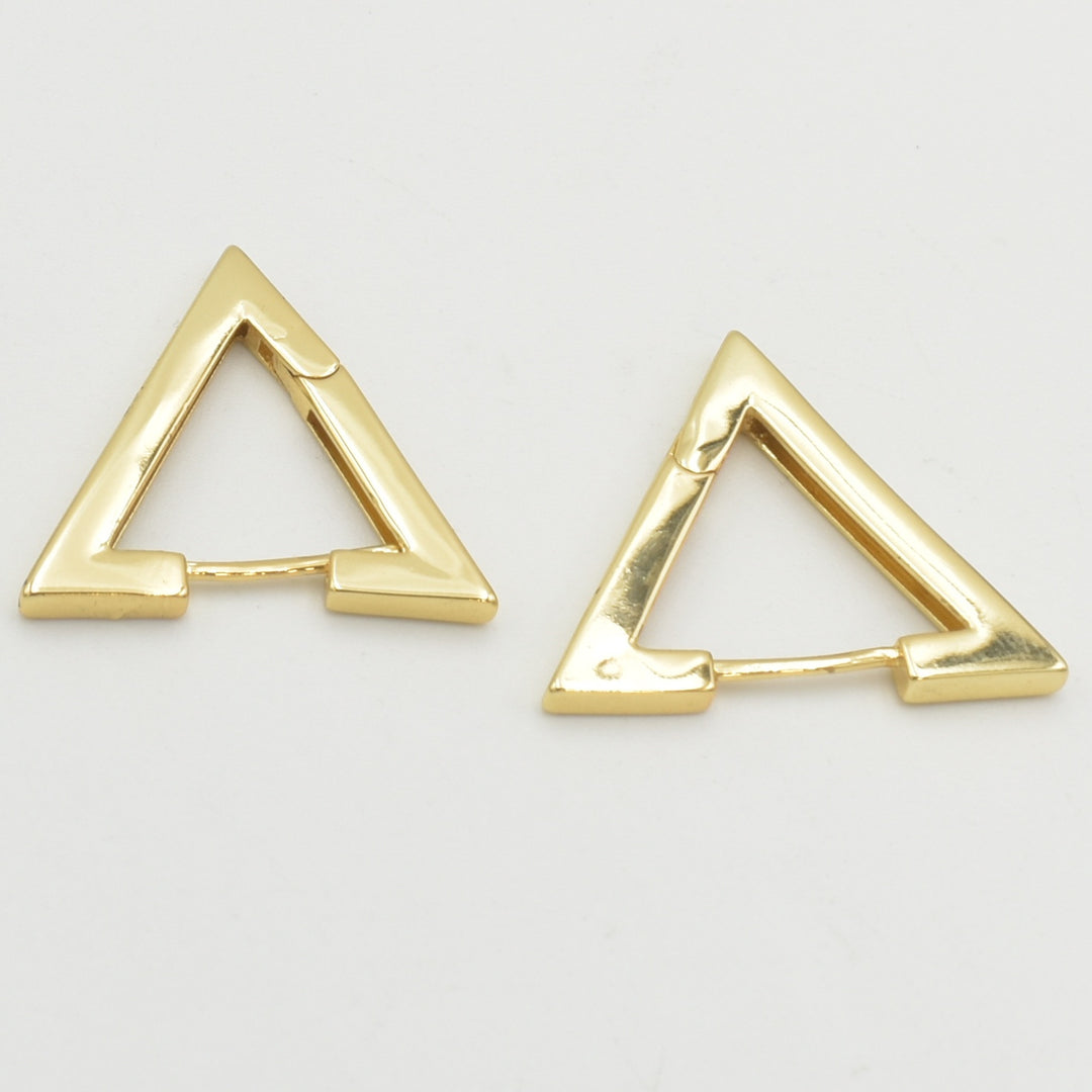Gold Simple Triangle Hoop Earrings