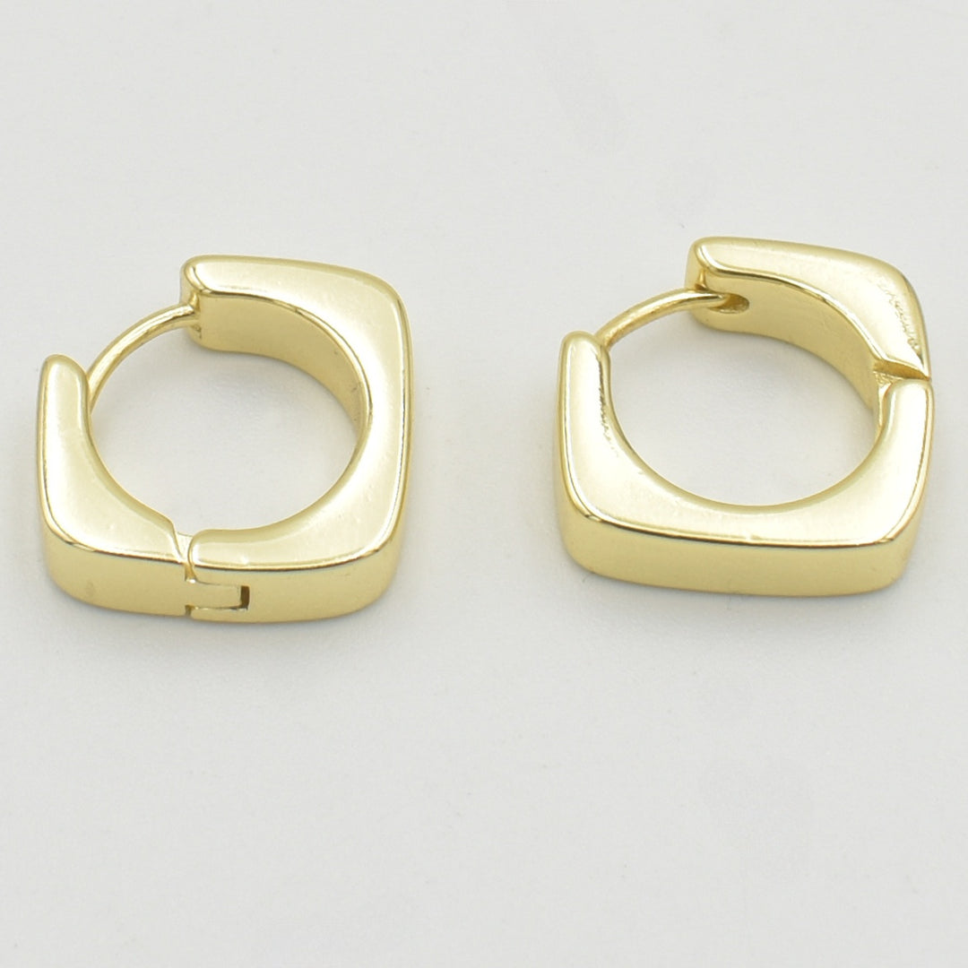 Gold Small Huggies Plain Earrings