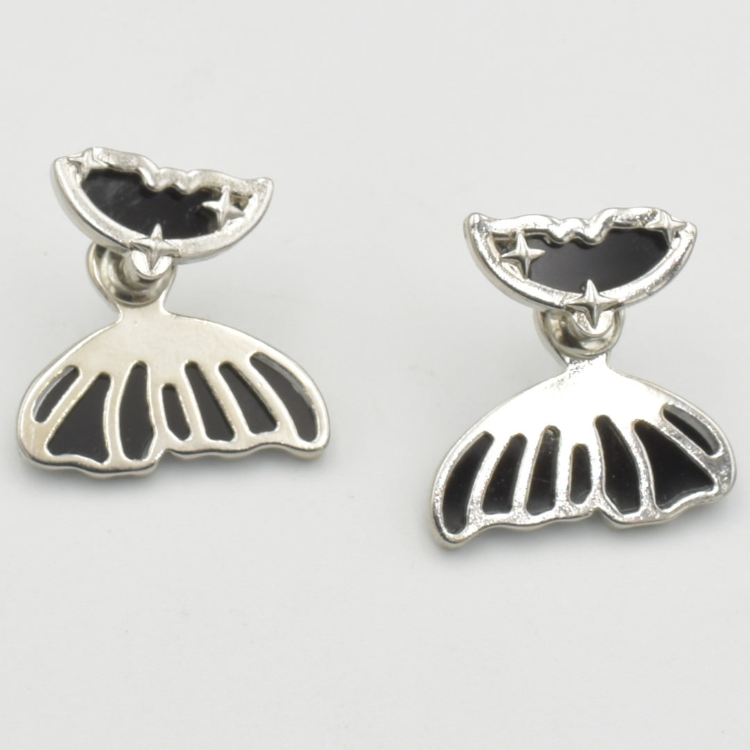 Silver Bat Stud Earrings