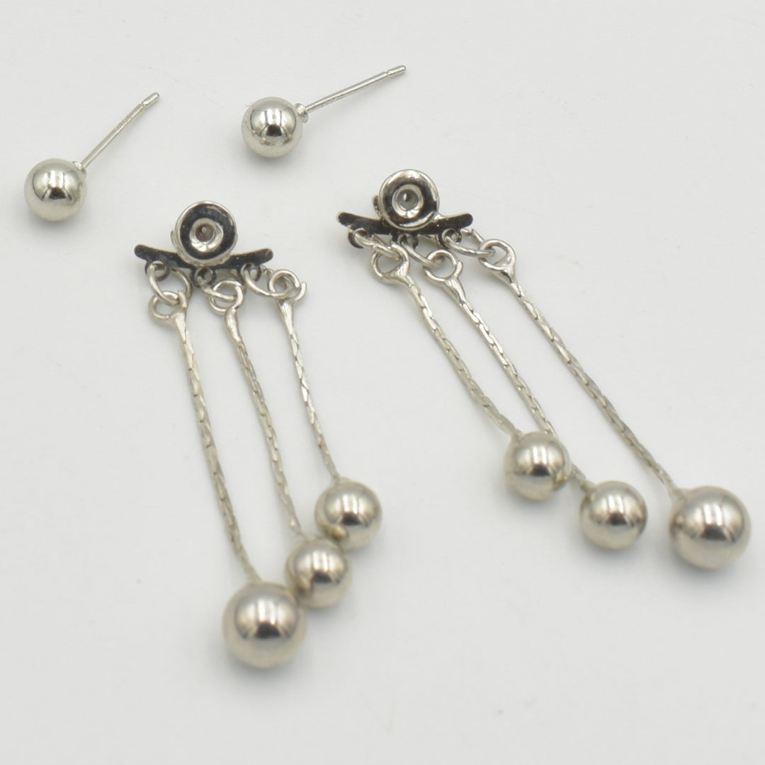 Silver Balls Drop Earrings