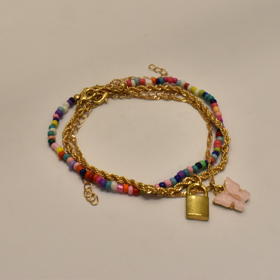 Colourful Butterfly Lock Bracelet
