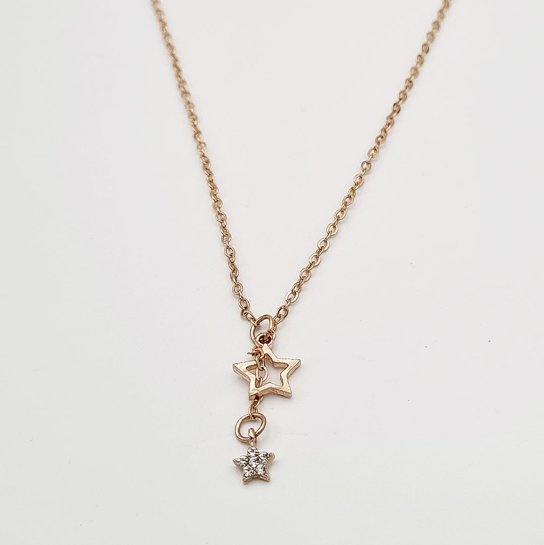 Gold Star Diamante Dainty Necklace