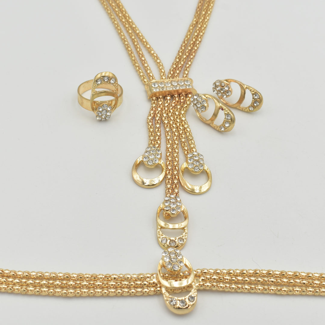 Gold Rope Chain Stylish Necklace Set