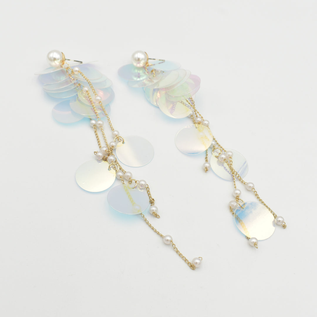 Gold Stylish Drop Pearl Earrings
