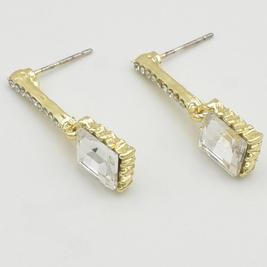 Gold Cubic Zirconia Drop Earrings