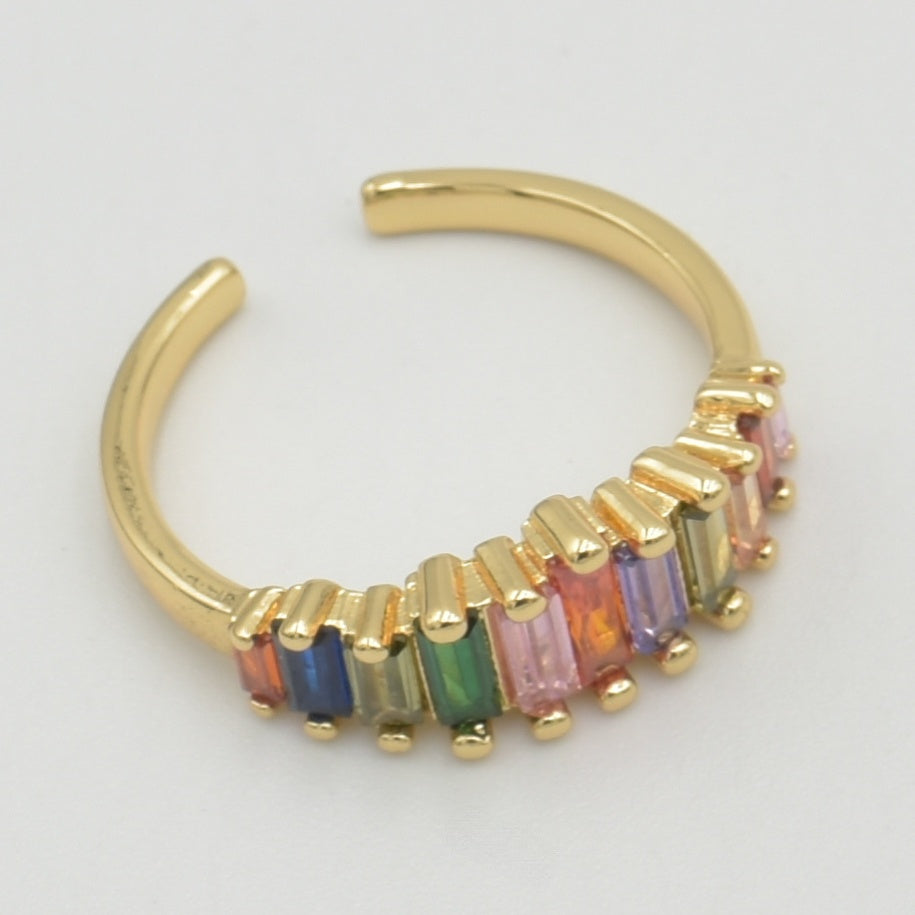 Gold Rainbow Gem Ring